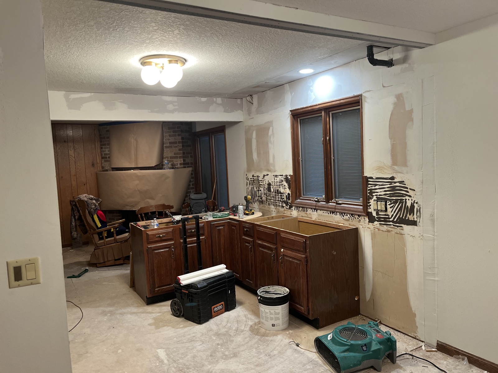 Kitchen demolition in progress